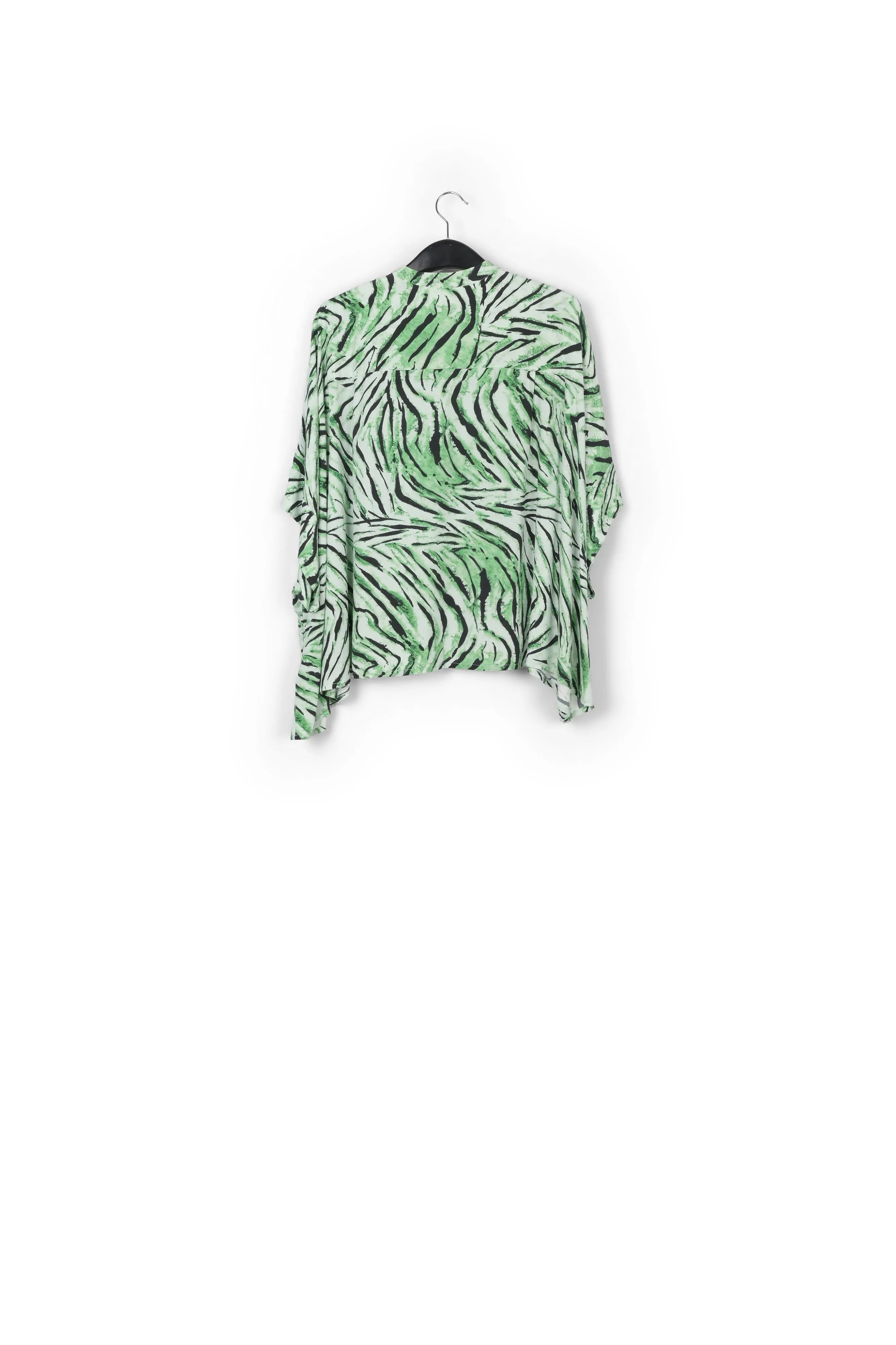 Mint green oversized top with tiger motif