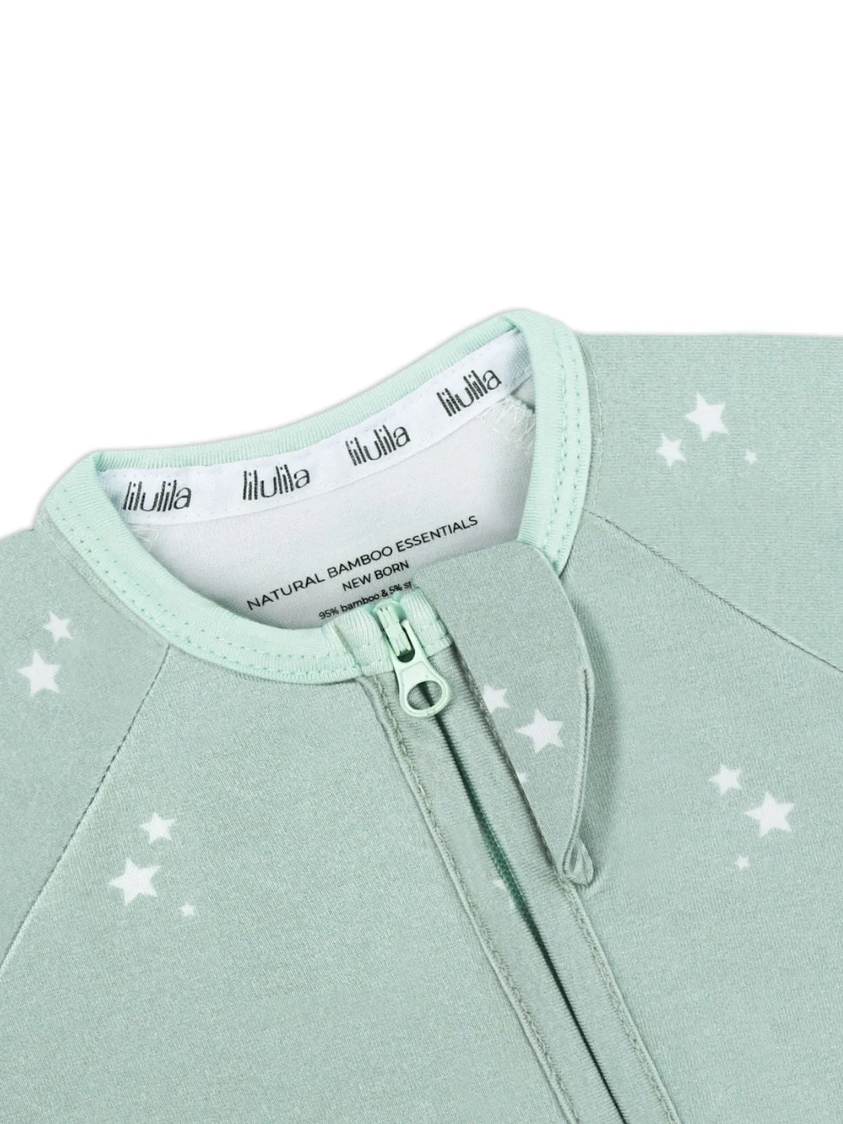 Mint Stars Bamboo Zippy Romper