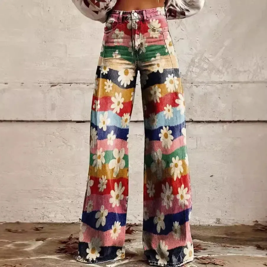 Monique | Boho Flair Wide-Leg Pants