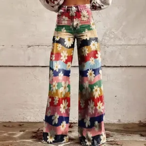 Monique | Boho Flair Wide-Leg Pants
