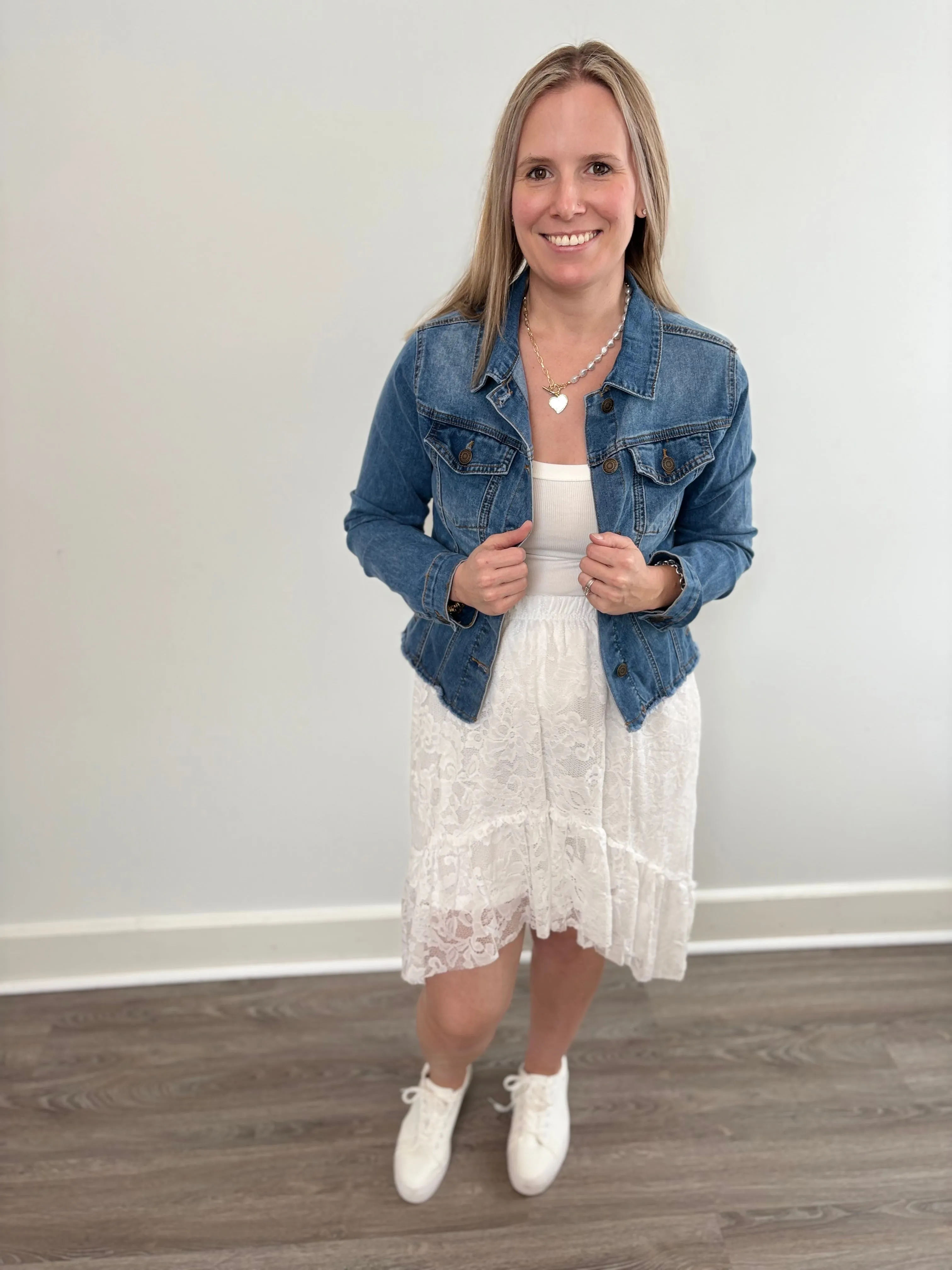 Moonlit Lace High-Low Skirt