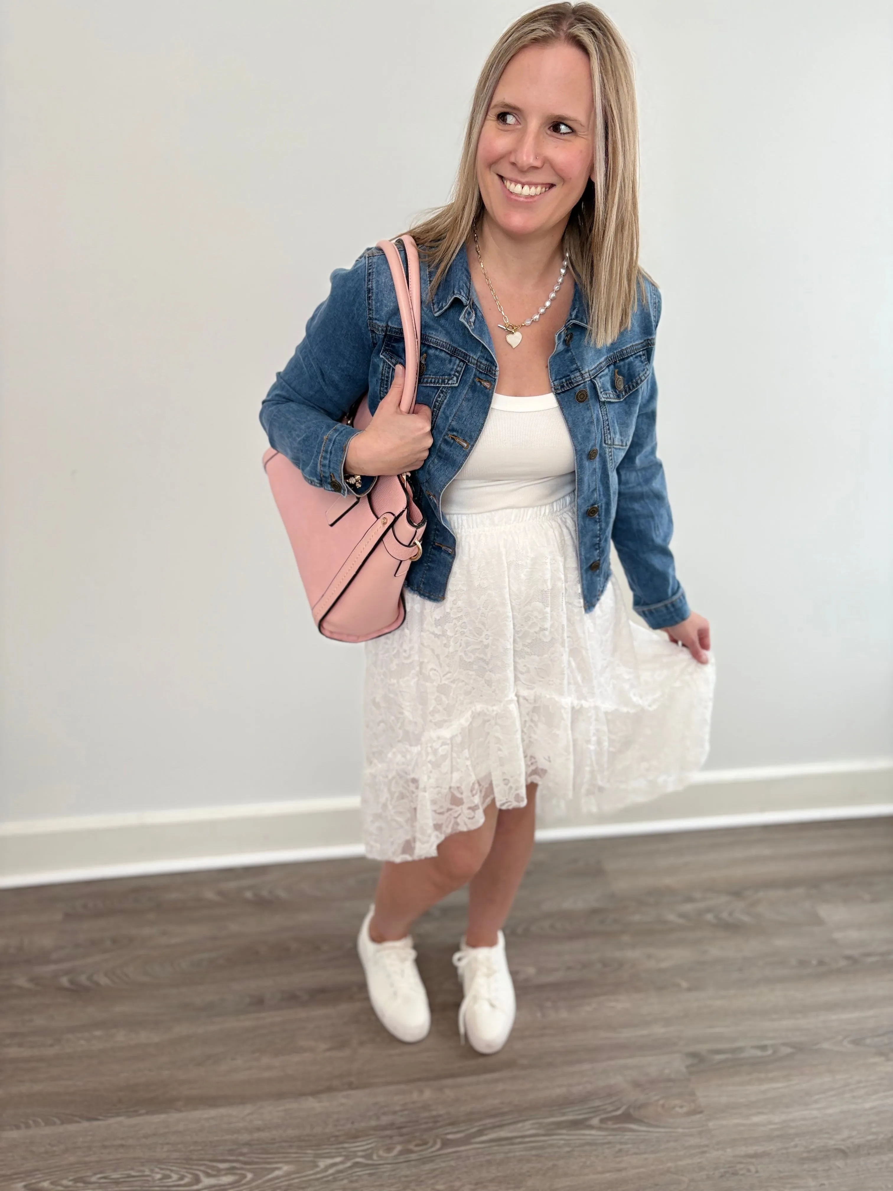 Moonlit Lace High-Low Skirt