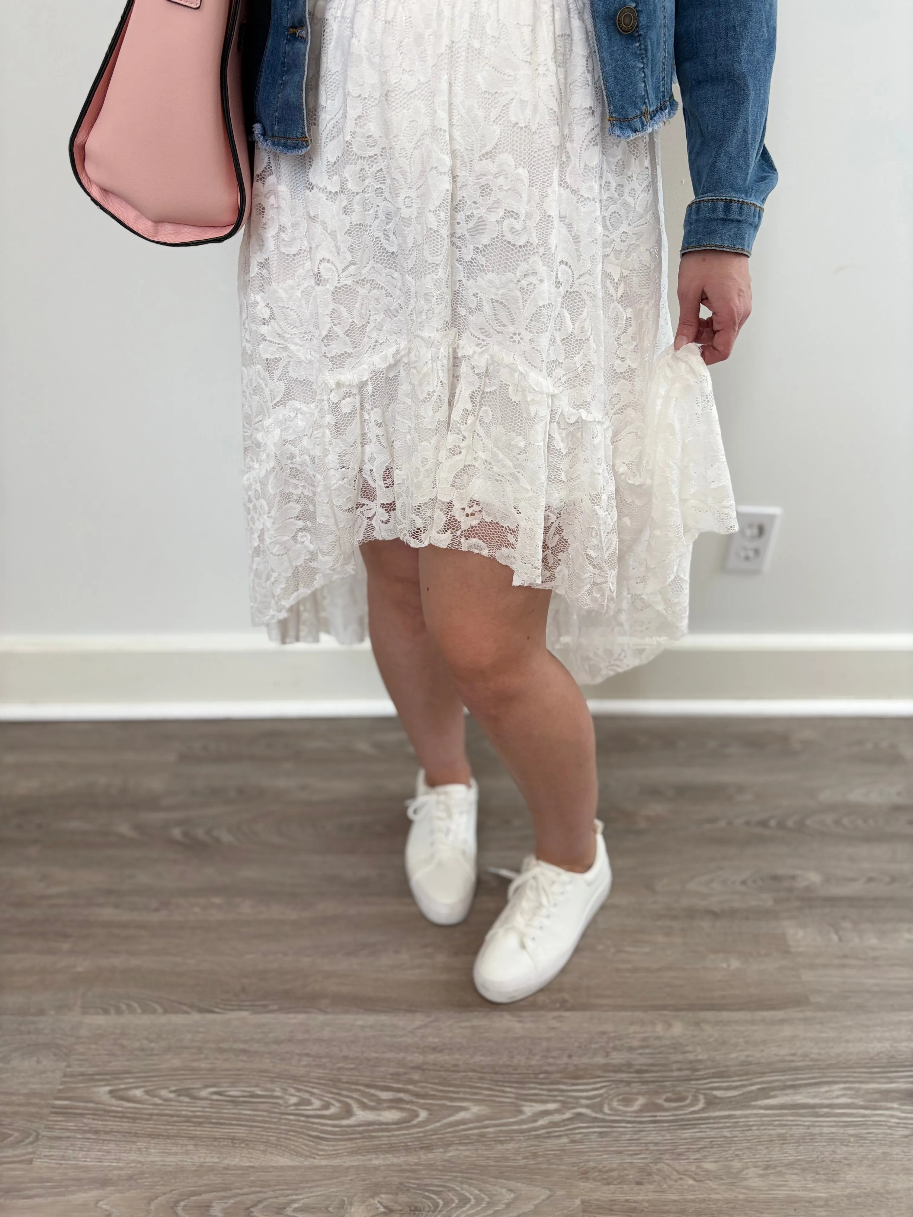 Moonlit Lace High-Low Skirt