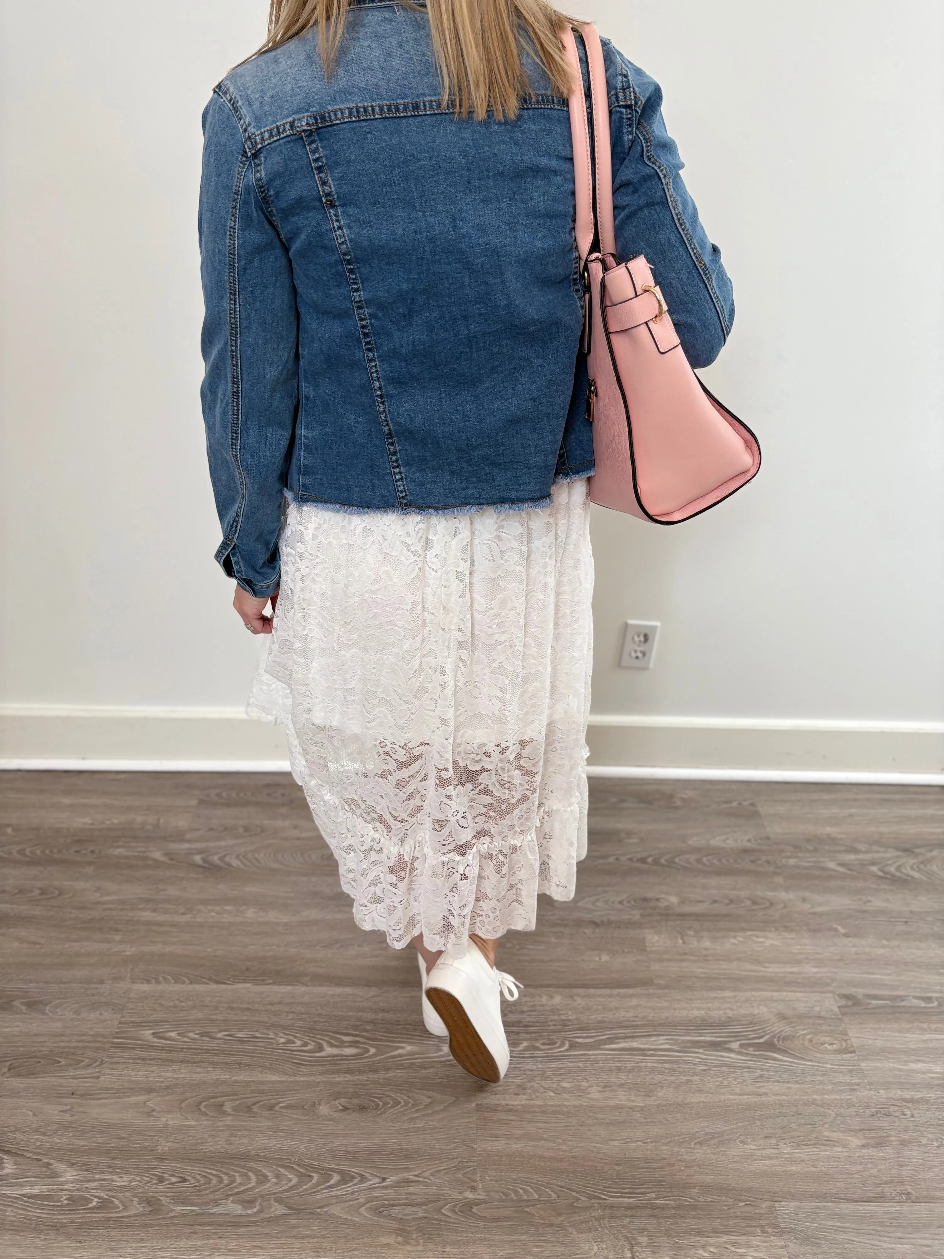 Moonlit Lace High-Low Skirt