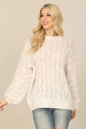 MULTI KNITTED PUFF SLEEVE SWEATER