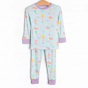Mystical Maids Bamboo Pajama Set, Blue