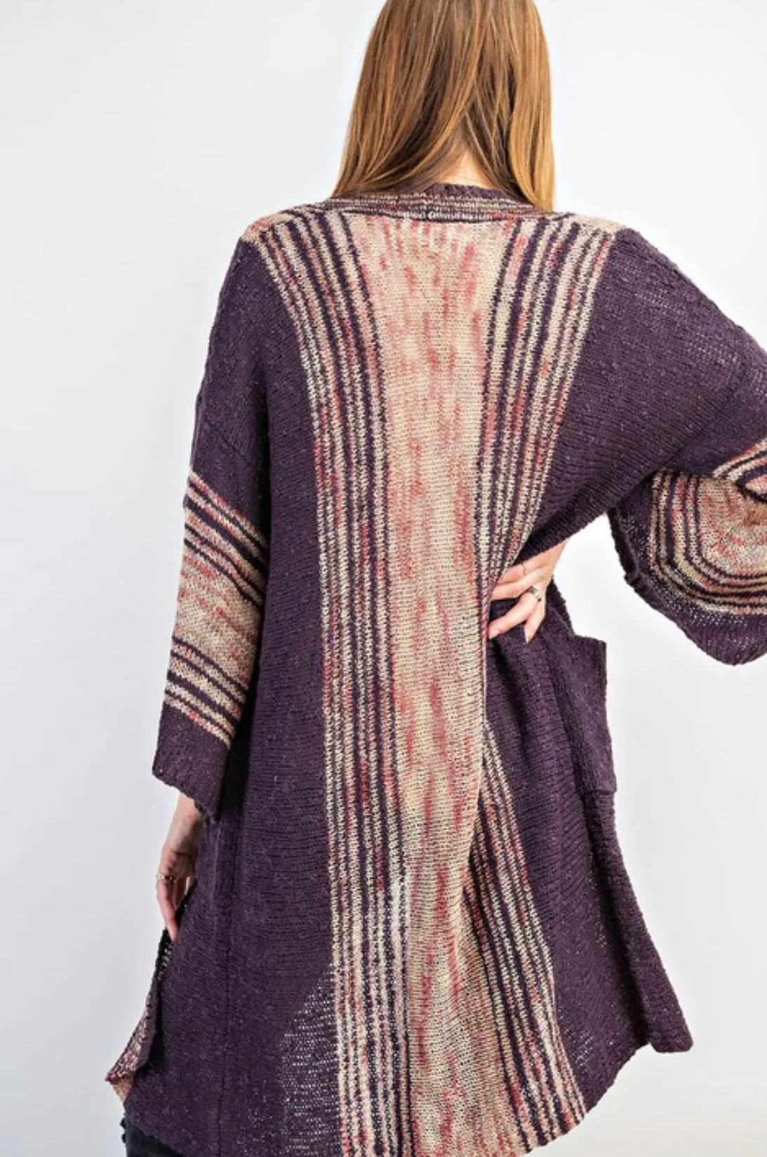 Naomi Knit Kimono Eggplant