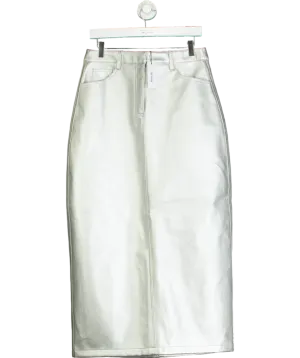 Nasty Gal Premium Faux Leather Metallic Maxi Skirt UK 12