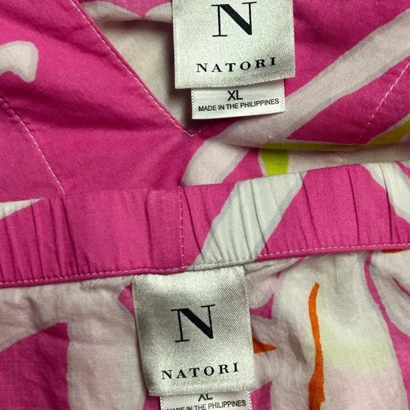 Natori • X-Large • Pink/Orange/White • Floral • Set of 2 Pajamas Set