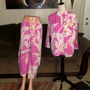 Natori • X-Large • Pink/Orange/White • Floral • Set of 2 Pajamas Set