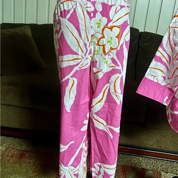 Natori • X-Large • Pink/Orange/White • Floral • Set of 2 Pajamas Set
