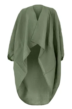 NEW! Petite LINEN Kimono Olive Sprig