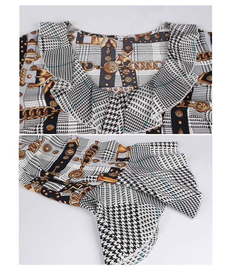New V-shaped Lotus Leaf Collar Long-sleeved Shirt