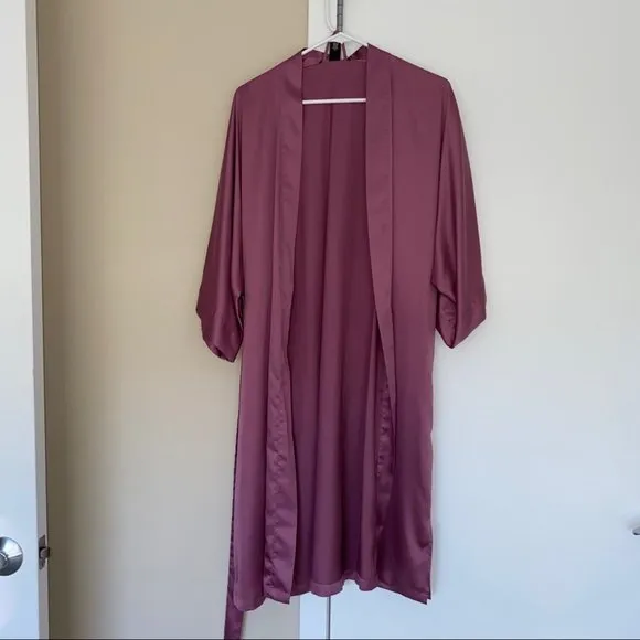 New XS/S  VERY SEXY Silky Satin Robe Kimono LONG