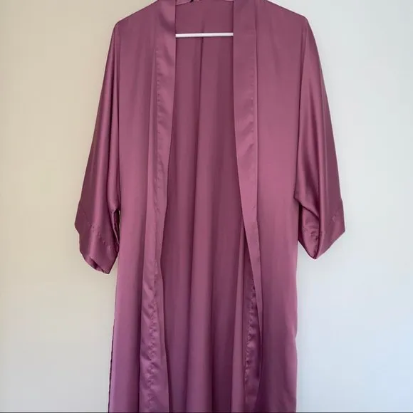 New XS/S  VERY SEXY Silky Satin Robe Kimono LONG