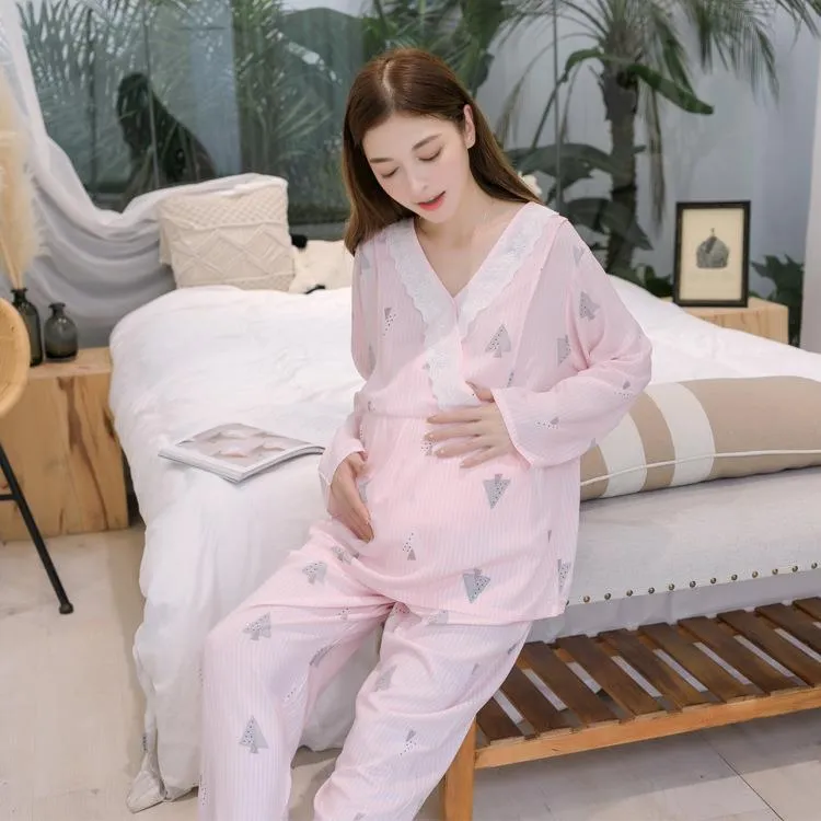 Nursing Clothes Air-conditioned Room Maternity Pajamas, Artificial Cotton Nursing Clothes