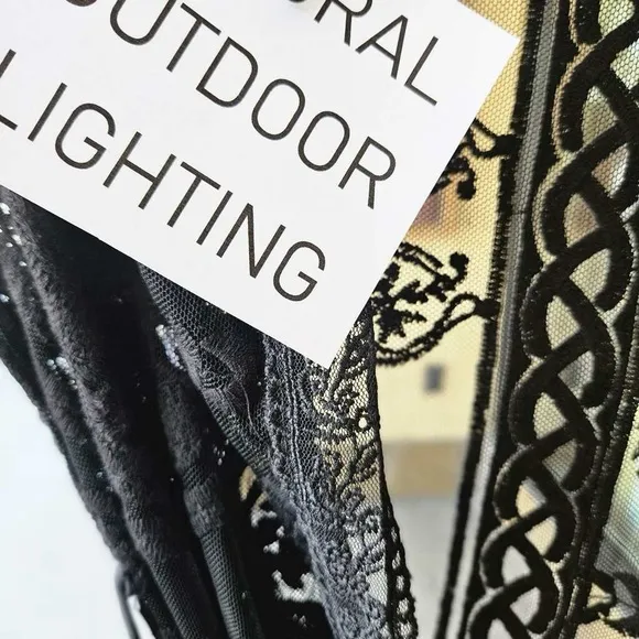 NWT Rosevelvet  black lace kimono bell sleeves XS S cotton embroidery runs small