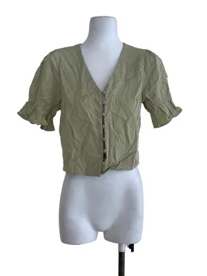 Olive Green Plain Blouse