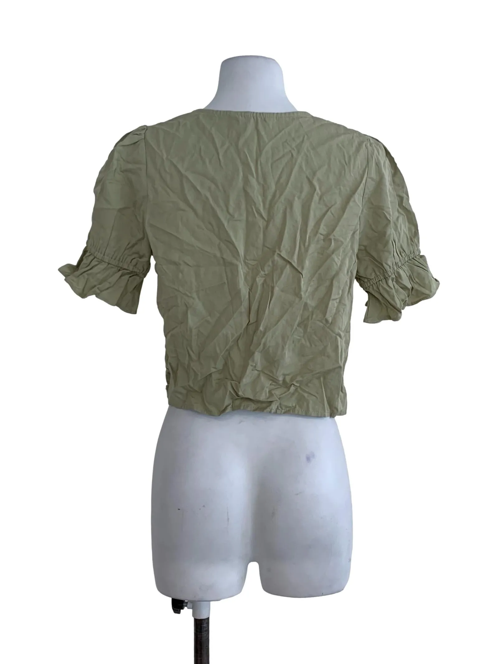 Olive Green Plain Blouse