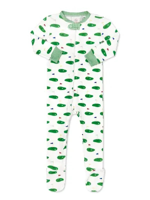 Once Upon A Time Footie - Tee Time, Augusta Green Minigingham