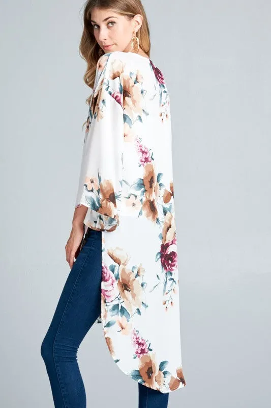 OPULENCE FLORAL KIMONO IVORY