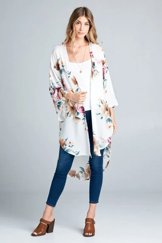 OPULENCE FLORAL KIMONO IVORY