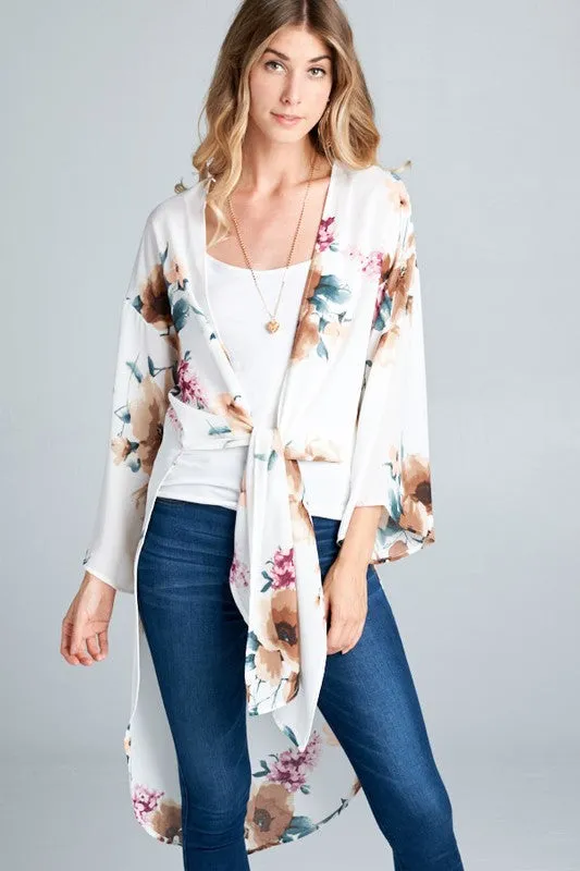 OPULENCE FLORAL KIMONO IVORY