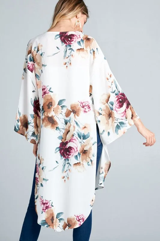 OPULENCE FLORAL KIMONO IVORY
