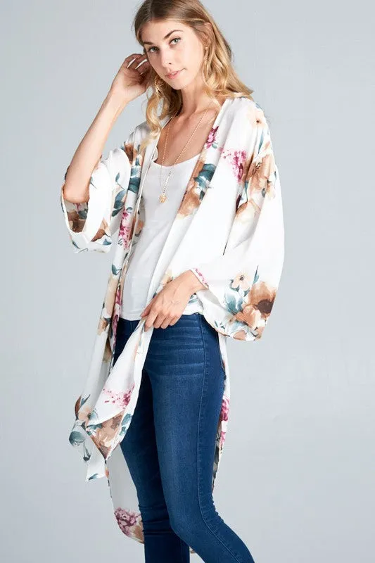 OPULENCE FLORAL KIMONO IVORY