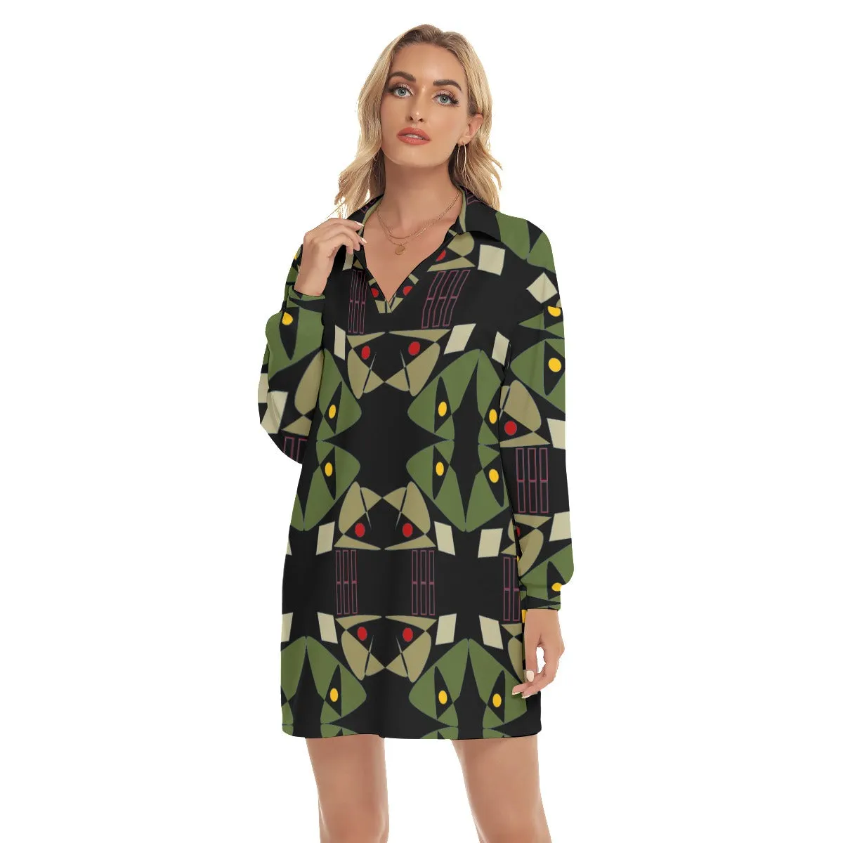 Origen Destination V-Neck Long-sleeved Blouse