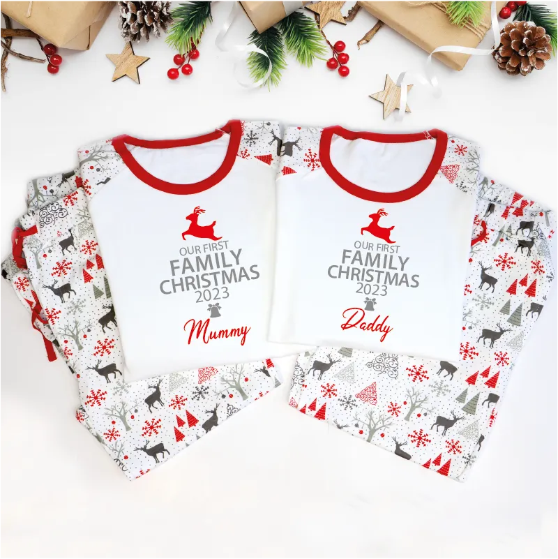 Our First Family Christmas Matching Festive Pyjamas