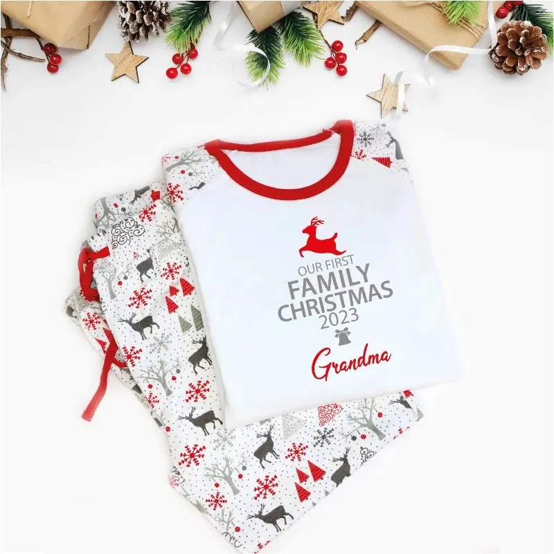 Our First Family Christmas Matching Festive Pyjamas