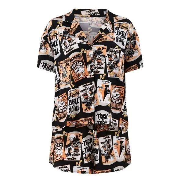 Pajamas Women's Large‎ Trick or Treat Shorty Pajama Set, 2-Piece Cozy