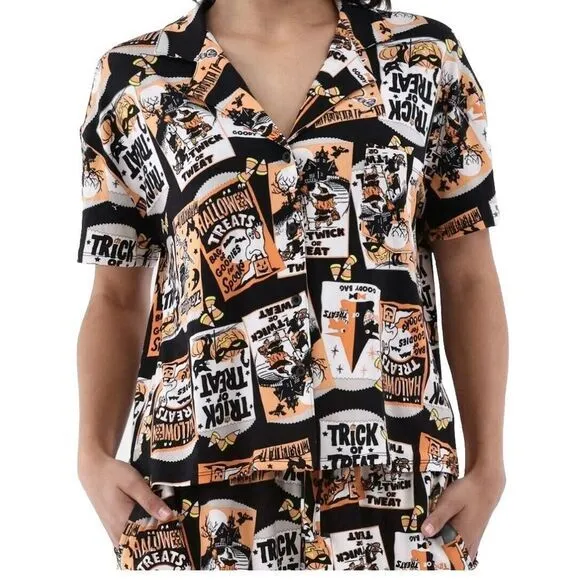 Pajamas Women's Large‎ Trick or Treat Shorty Pajama Set, 2-Piece Cozy