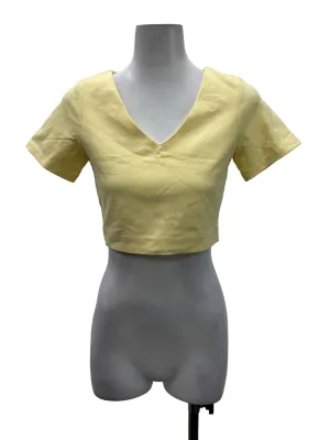 Pale Yellow V-Neck Top