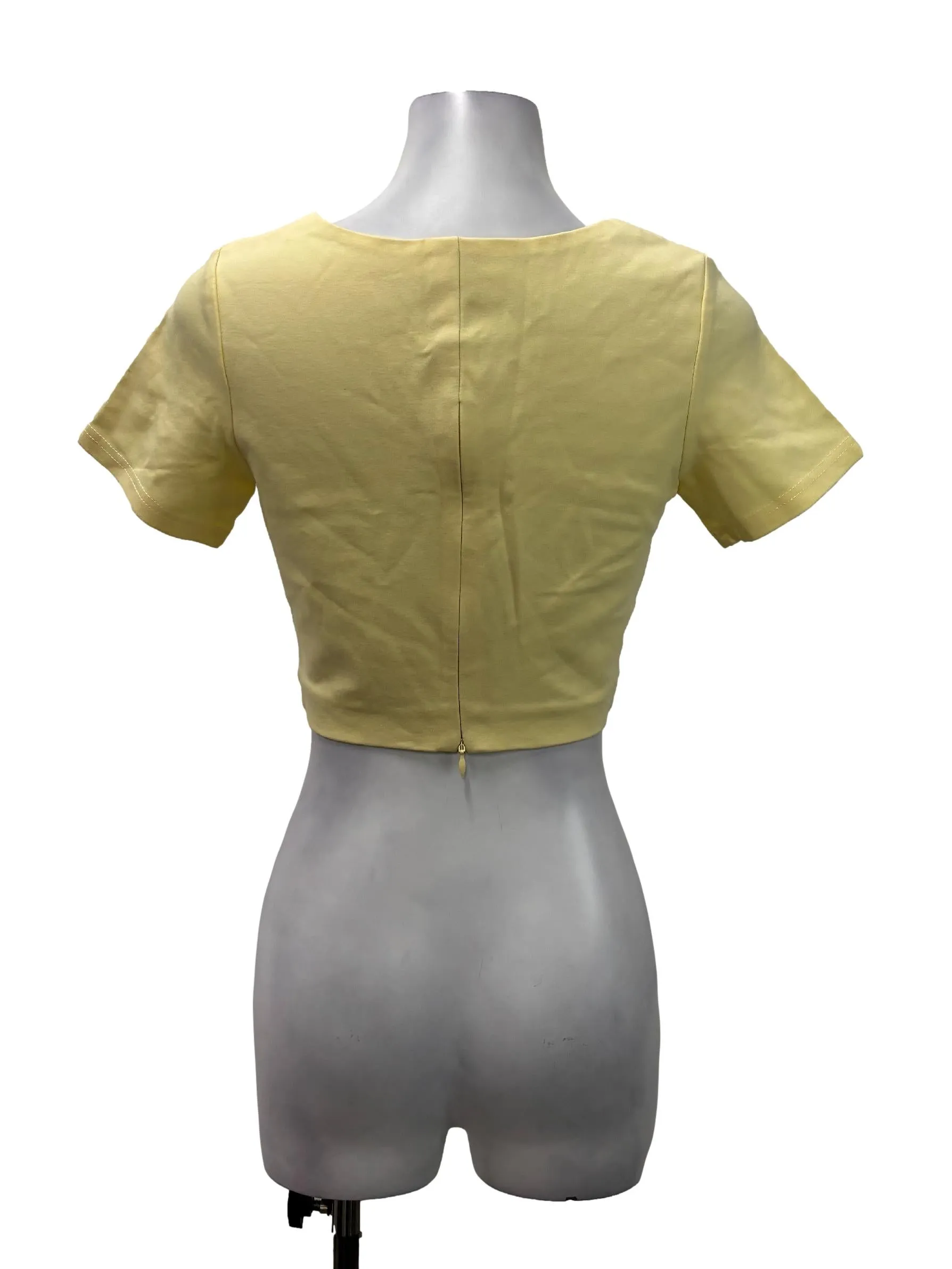 Pale Yellow V-Neck Top