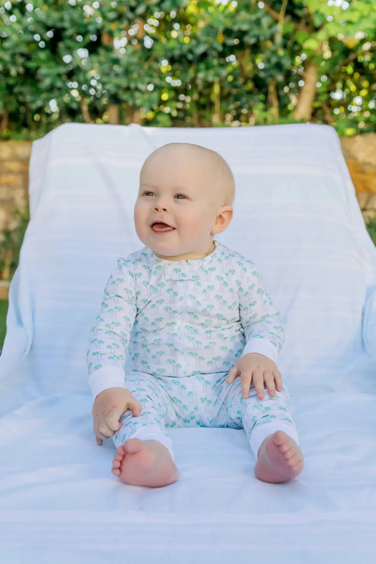 PARKER BOYS' ZIPPER PAJAMA - PALM TREE ISLE BLUE