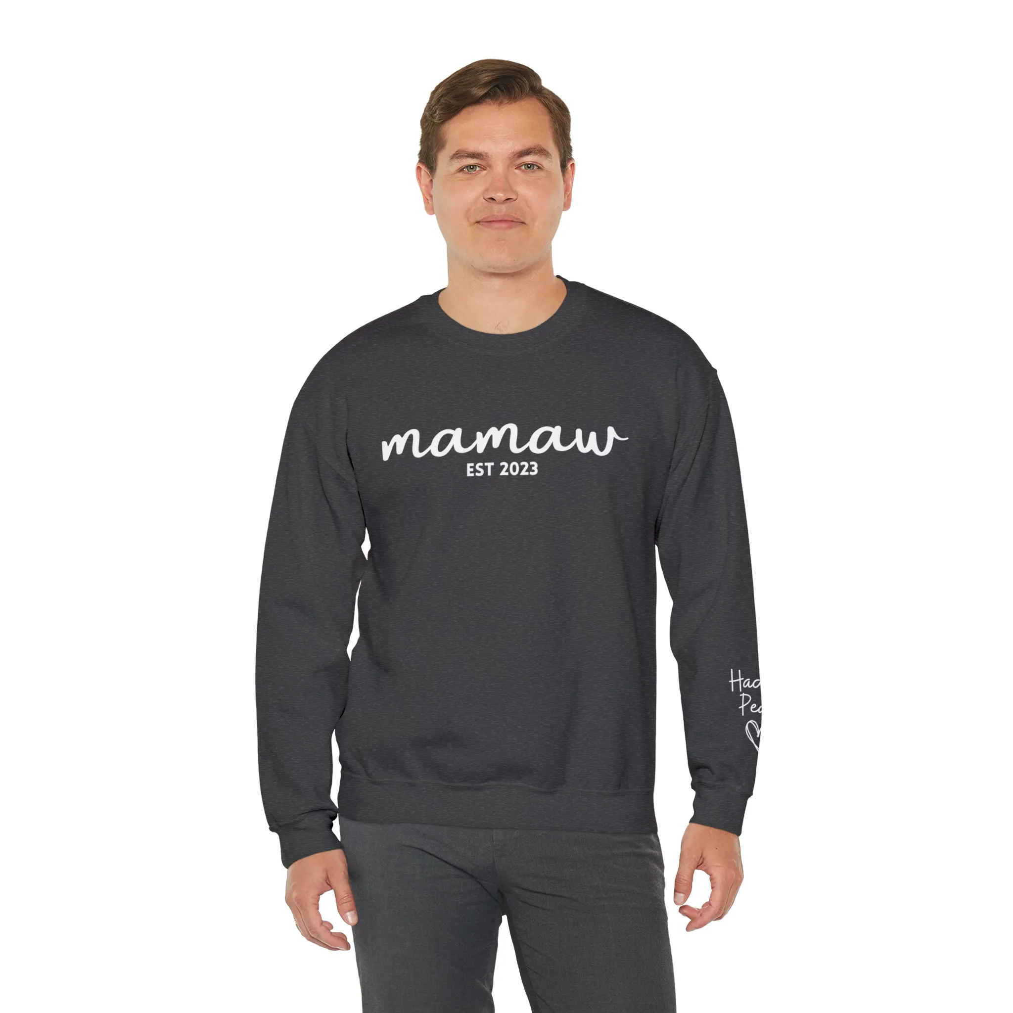 PERSONALIZED - Front and Sleeve Mamaw/Mimi/Mama Crewneck Sweatshirt