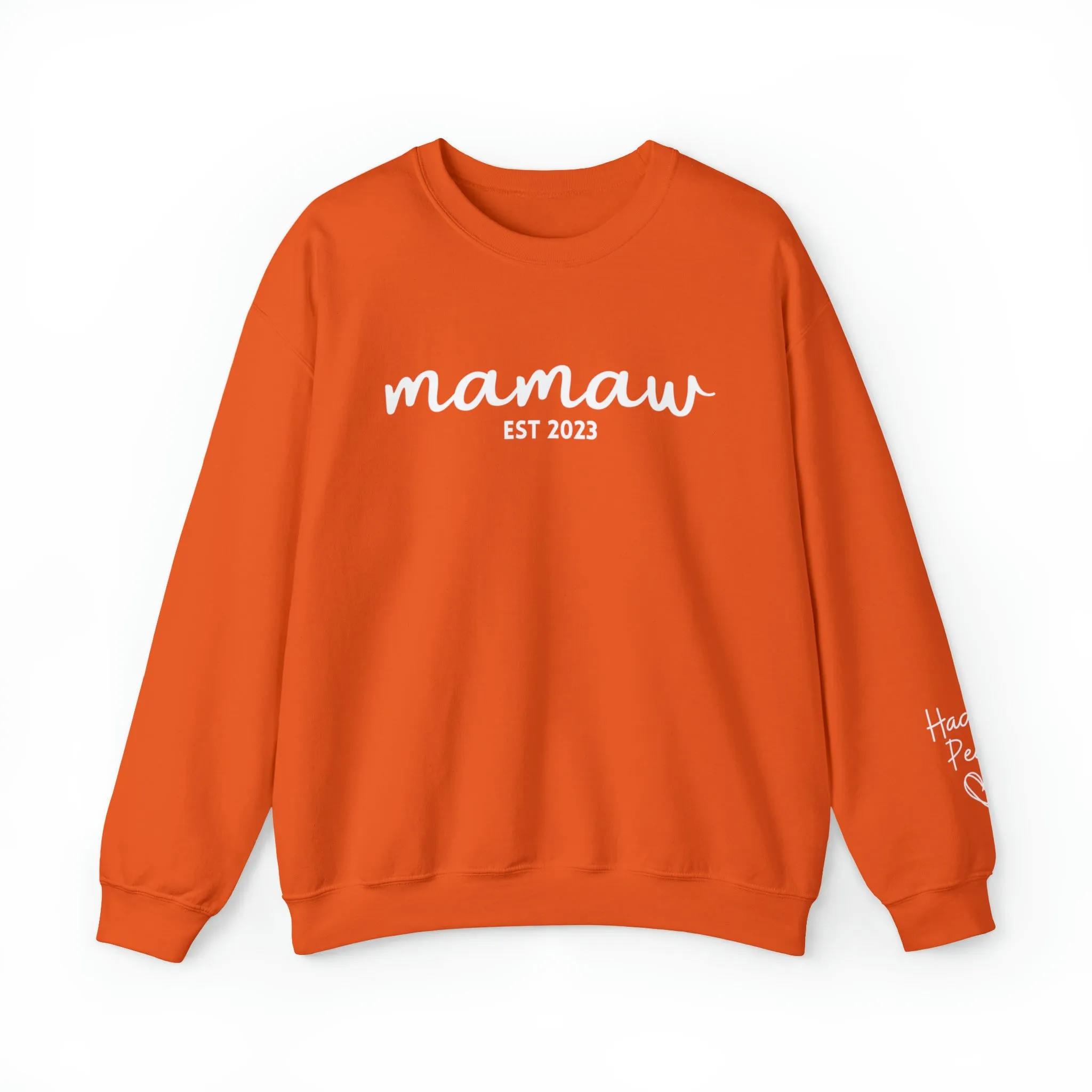 PERSONALIZED - Front and Sleeve Mamaw/Mimi/Mama Crewneck Sweatshirt
