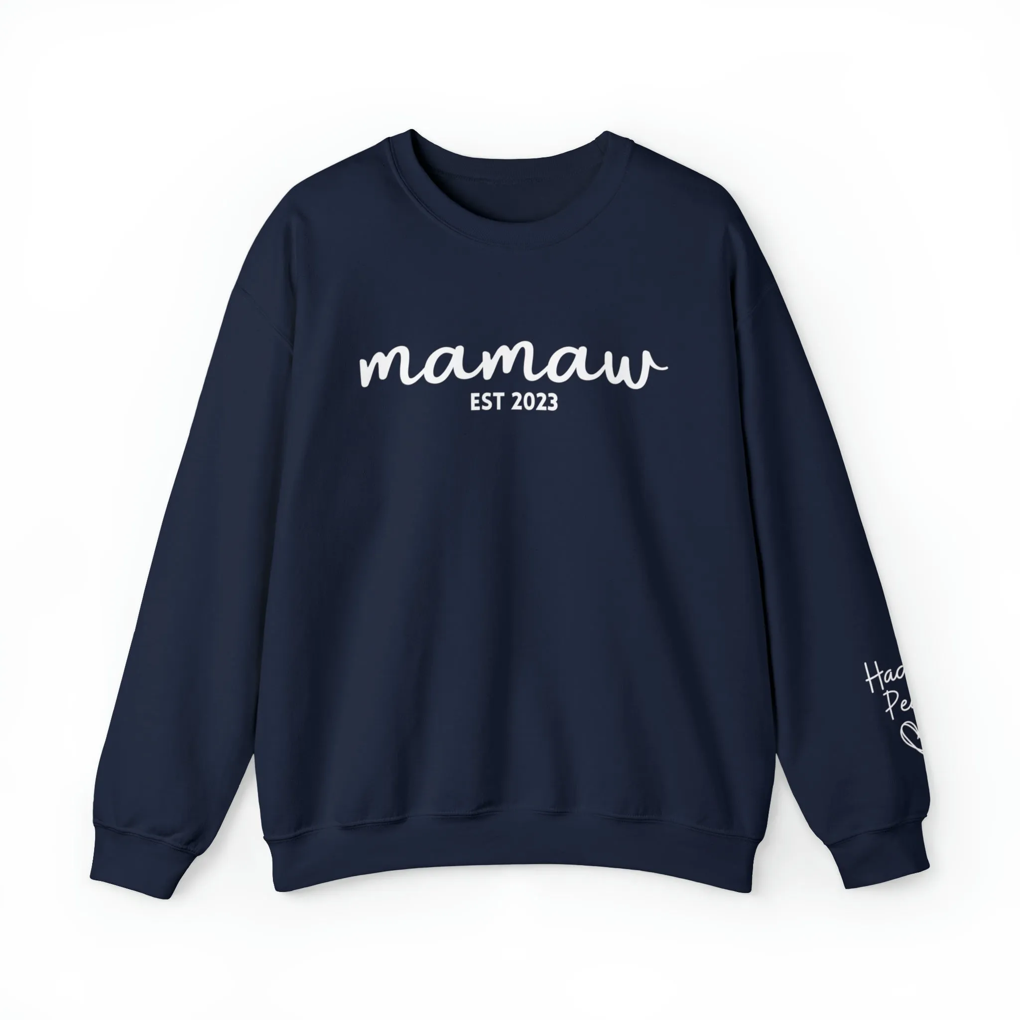 PERSONALIZED - Front and Sleeve Mamaw/Mimi/Mama Crewneck Sweatshirt