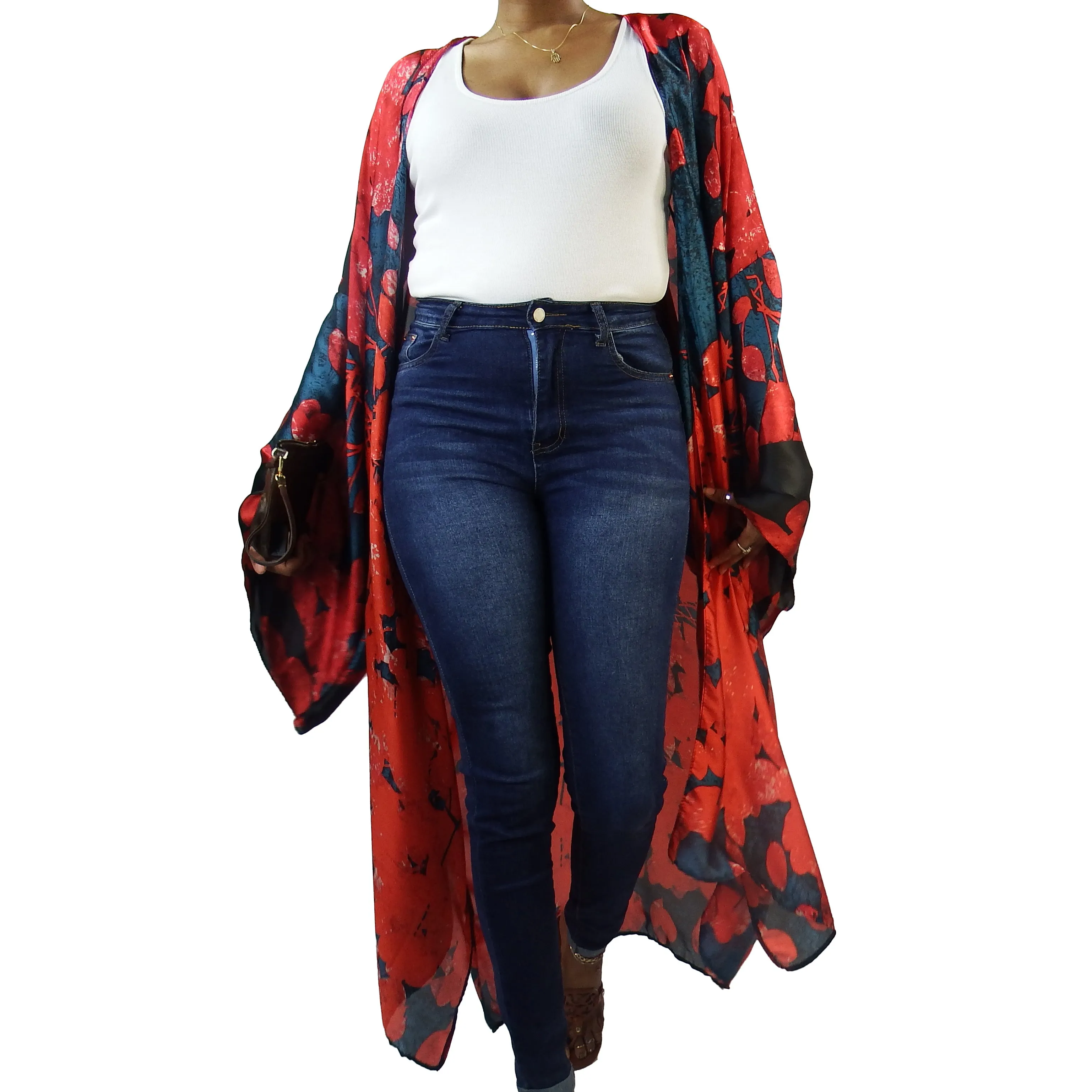 Petal Pusher | Kimono Duster (Open Front) | Floor Length Long Robe