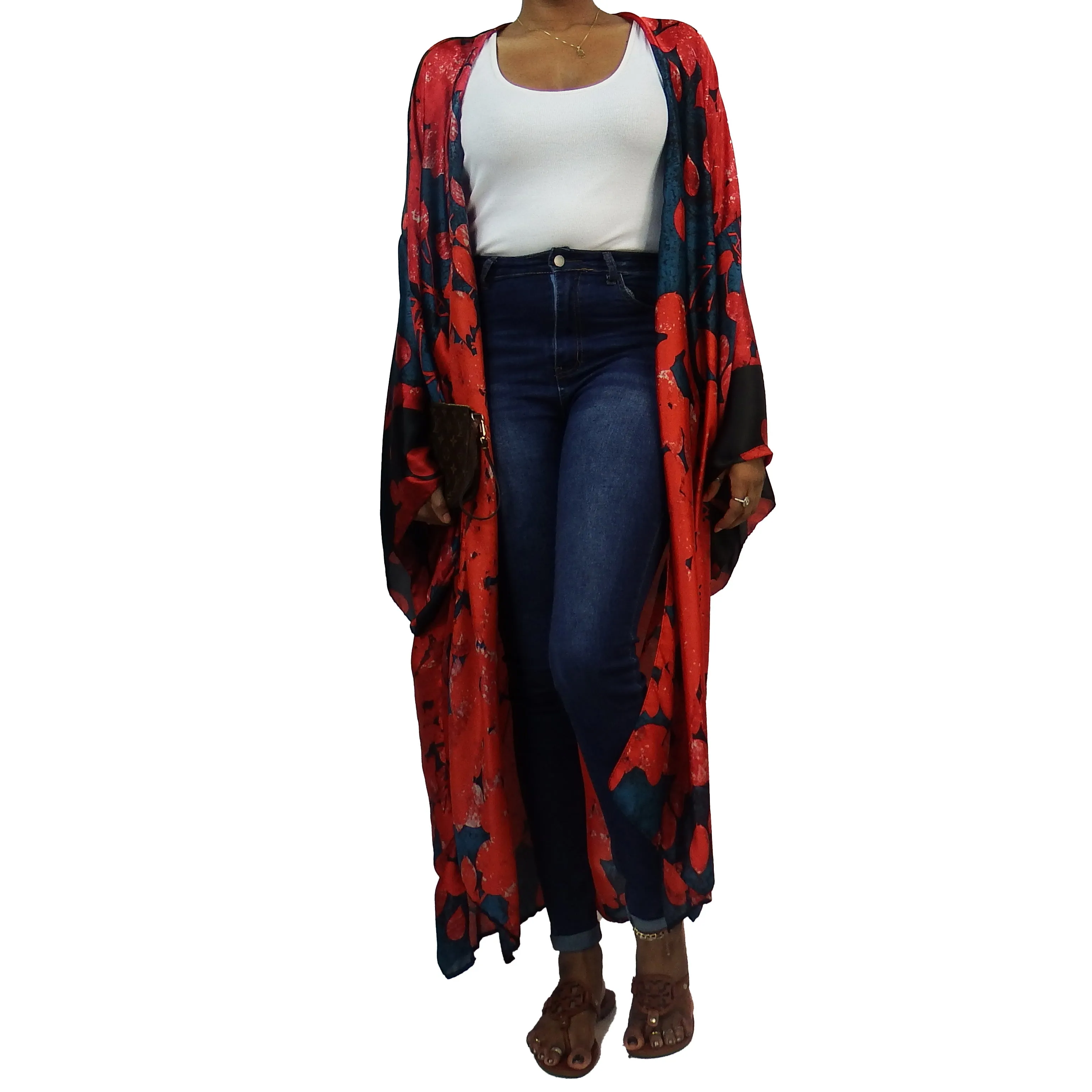 Petal Pusher | Kimono Duster (Open Front) | Floor Length Long Robe