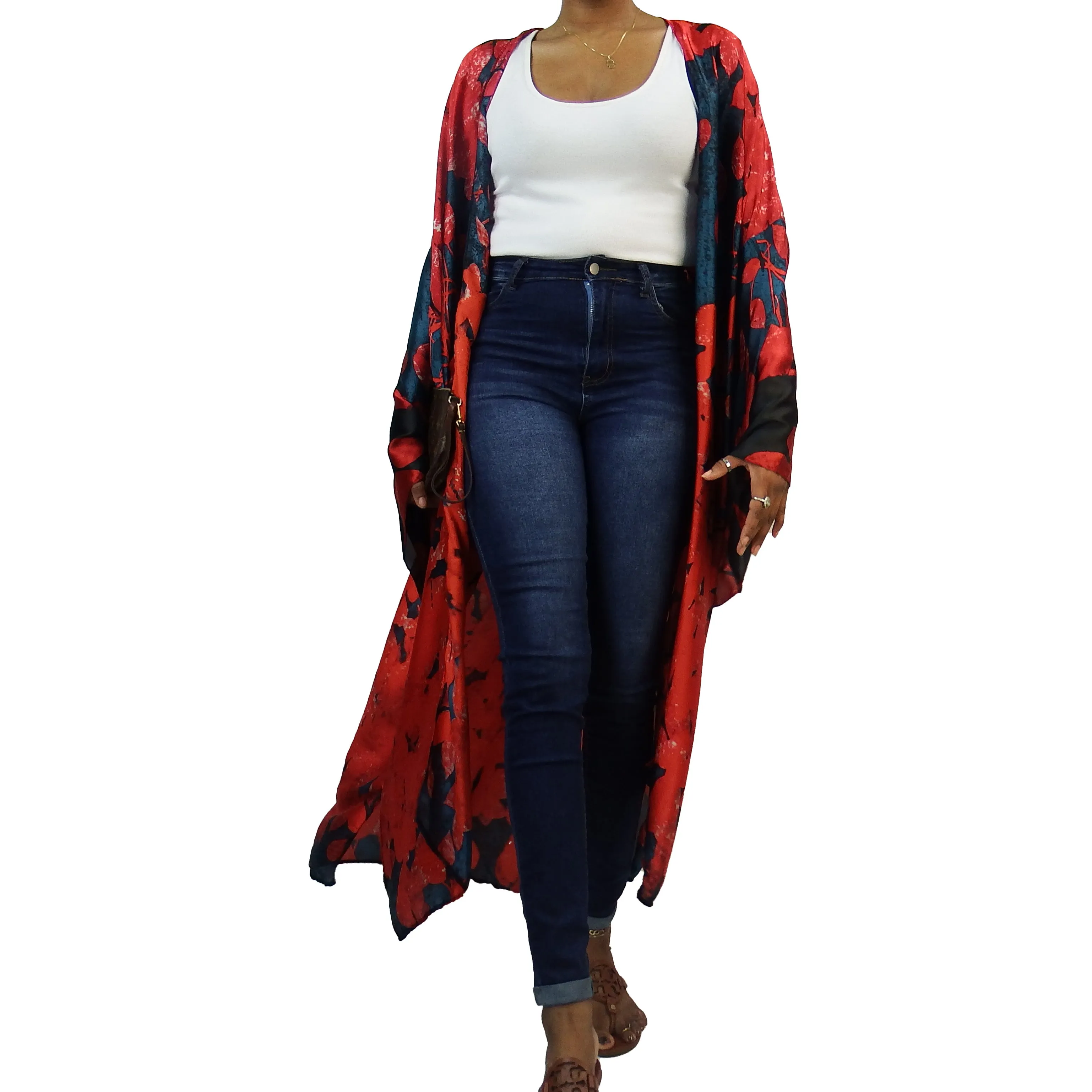 Petal Pusher | Kimono Duster (Open Front) | Floor Length Long Robe