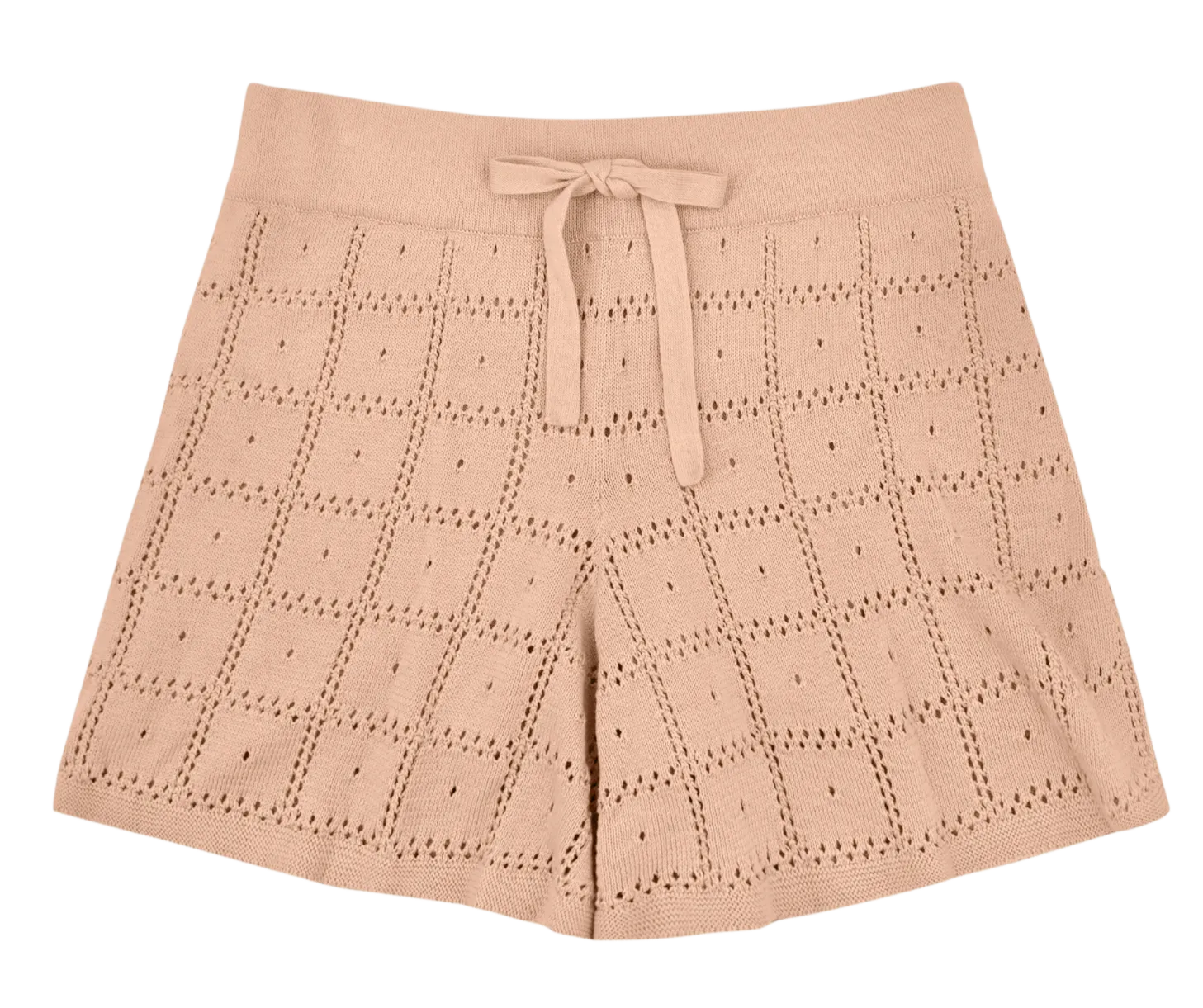 Petra Pointelle Knit Shorts in Mocha