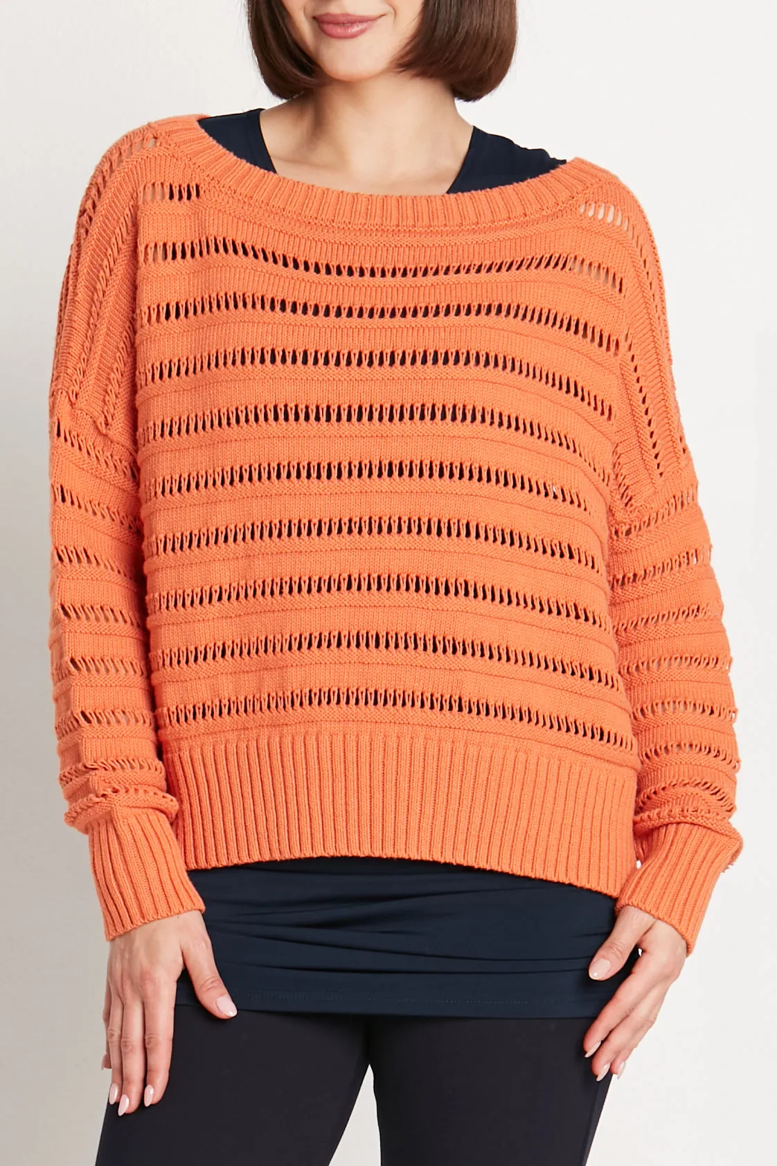 Pima Cotton Loomed Boatneck Sweater