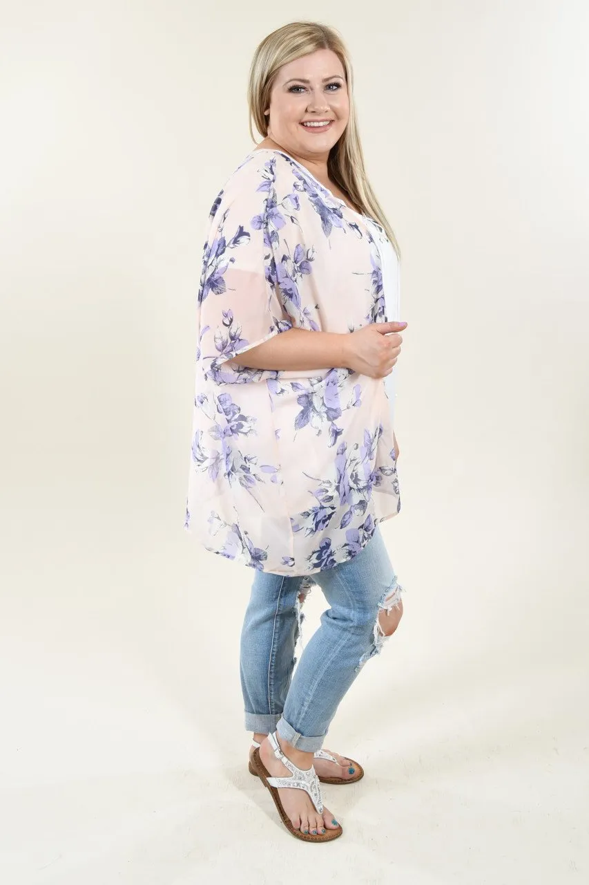 Pink & Purple Floral Kimono