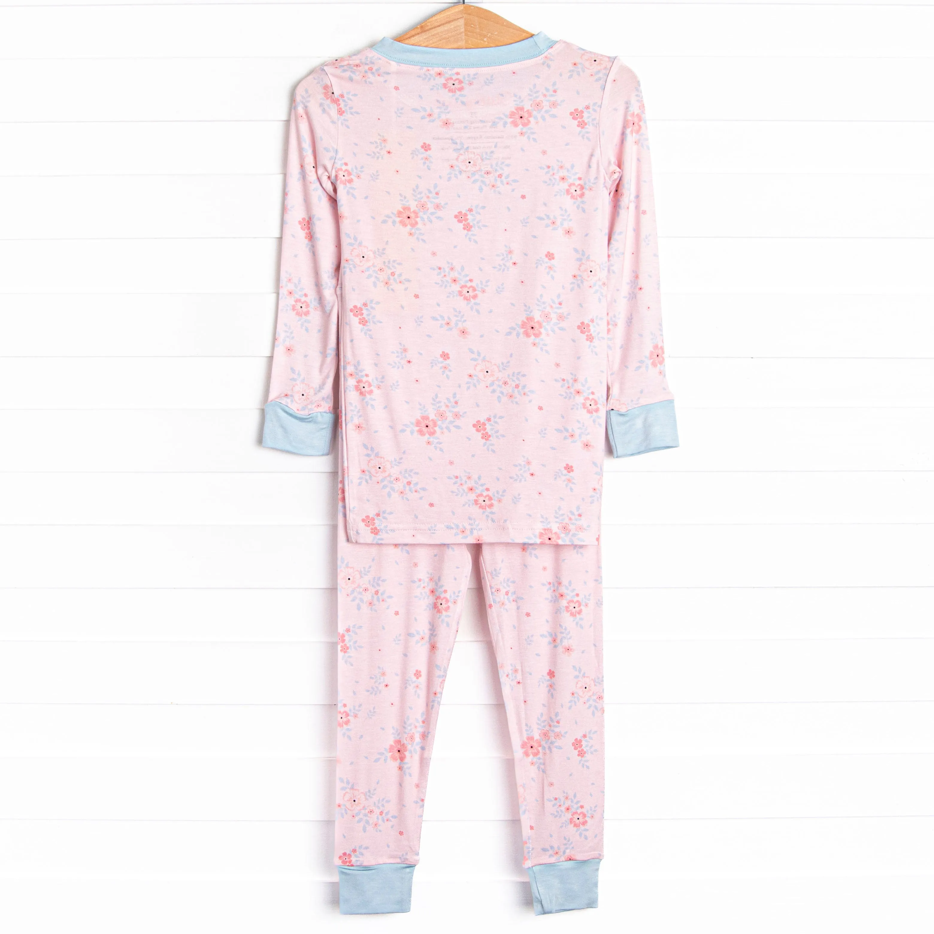 Pink Magnolia Petals Bamboo Pajama Set, Pink
