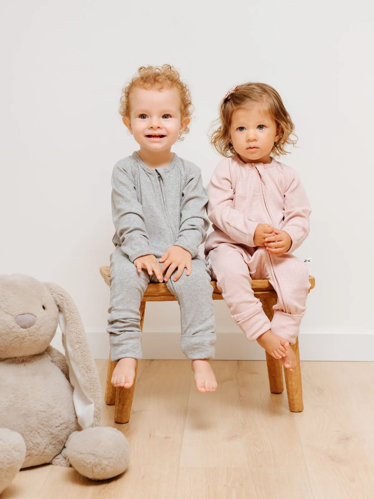 Pink Ribbed Bamboo Zippy Romper