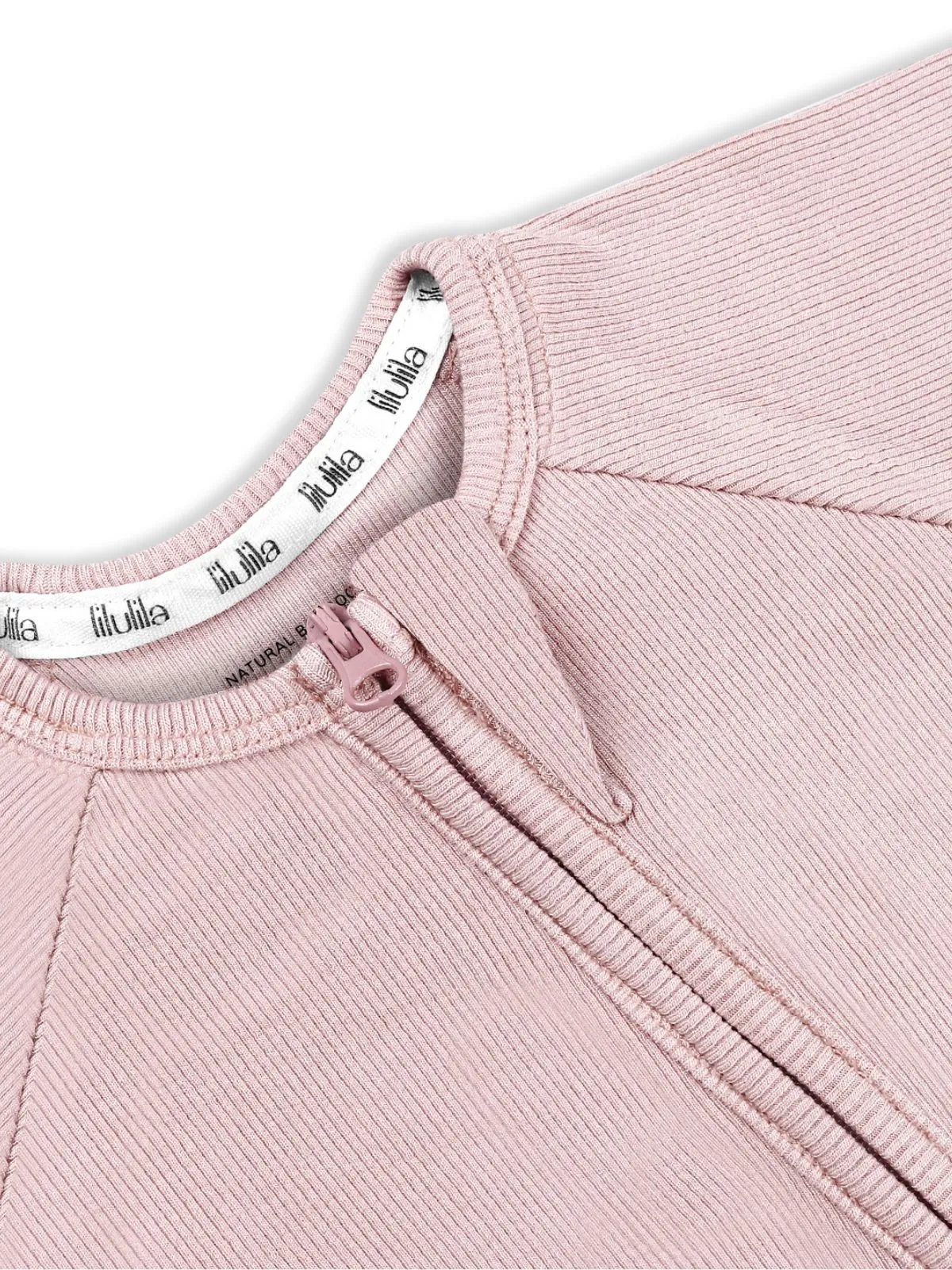 Pink Ribbed Bamboo Zippy Romper