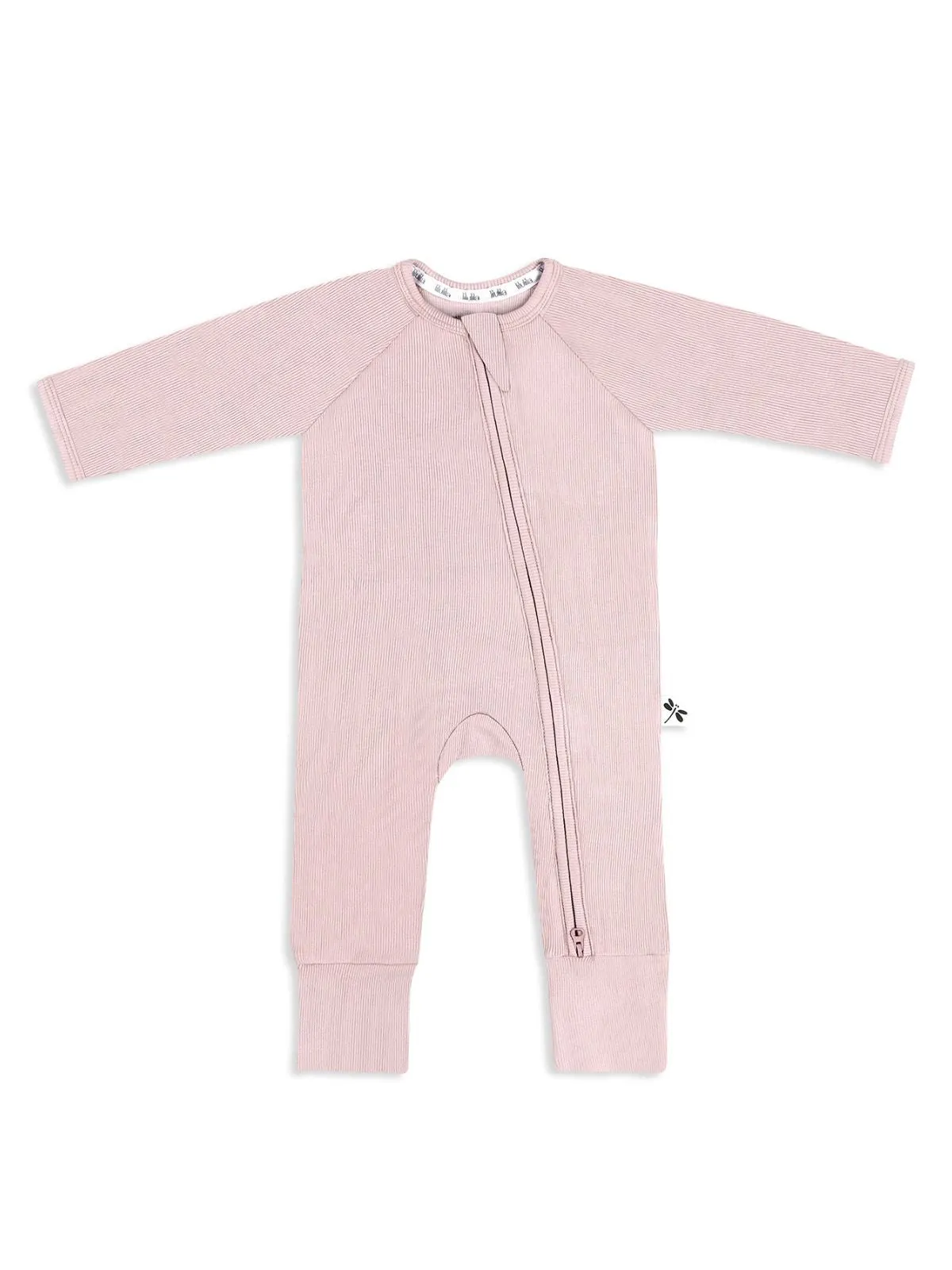 Pink Ribbed Bamboo Zippy Romper